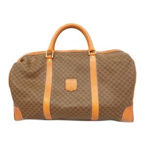 Celine Boston Bag Macadam Leather Brown Men's Women's